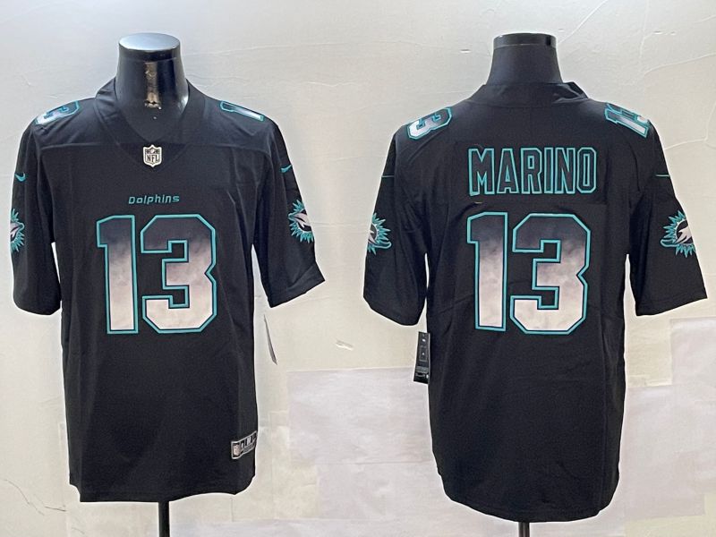 Men Miami Dolphins #13 Marino Black Nike Smoke Fashion 2024 Limited NFL Jersey style 2->philadelphia eagles->NFL Jersey